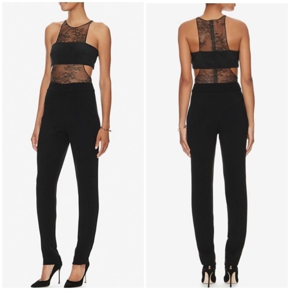 Noam Hanoch Nikka Bandeau Lace Cut Out Jumpsuit Black ASO Taylor Swift Sz 2 - Picture 7 of 16